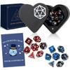 MOVINPE D&D Dice Box with Dice Set – Heart-Shaped Polyhedral