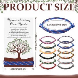 Tondiamo 24 Pack Family Reunion Favors Braided Rope Bracelet Remembering Our Roots Cards with Organza Bags Family Reunion Gifts for Gathering Party
