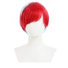 Miccostumes Unisex Wig, Anime Cosplay Wig, Popular, Short, Red Blew
