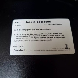 Jackie Robinson $19.47 Phone Card. Very Cool Piece Of History. 1997 Score Board