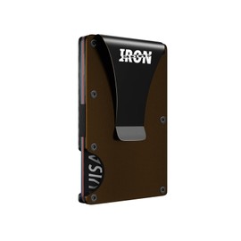 Iron Edge Wallet, RFID Blocking Card Holder for Men, Minimalist Money Clip, Modern Wallet Gifts for Men (Aluminium, Brown)