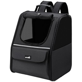 Pecute Cat Backpack Carrier, Small Dog Backpack Carrier, Pet Backpack Carrier for Cats Dogs Puppy Kitten, Cat Carrier Bag Carrying for Travel Hiking Bike Riding Walking Outdoor,Black