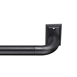 MODE Room Darkening Collection 1” Diameter Blackout Curtain Rod Set with Steel Wall Mounted Adjustable Curtain Rod, Blocks Light, Fits 32” to 90” Windows, Dark Brown