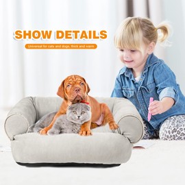 PETCUTE Cat Bed Pet Bed for Cats and Dogs, Washable Orthopaedic Dog Bed for Small Dogs with Non-Slip Base, Dog Cushion Dog Basket for Small, Medium and Large Dogs
