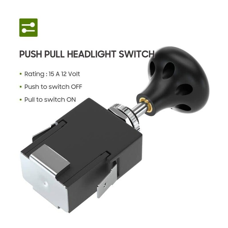 10L0L Universal Golf Cart Light Switch, Push Pull Headlight Switch