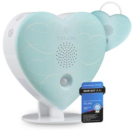 VELANI Soundbox, Bird Chirping Sound Box, Original Bird Chirping with Motion Sensor for Toilet, Nature Sounds, Sea Noise, Sauna Music (Pastel Green, Heart)