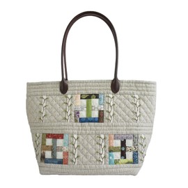 AKEMI SHIBATA [Patchwork Kit by Akemi Shibata] Bag of Kagoomi, Finished Product Size (H x W x D): 9.4 x 14.6 x 5.5 inches (24 x 37 x 14 cm), Handle Included