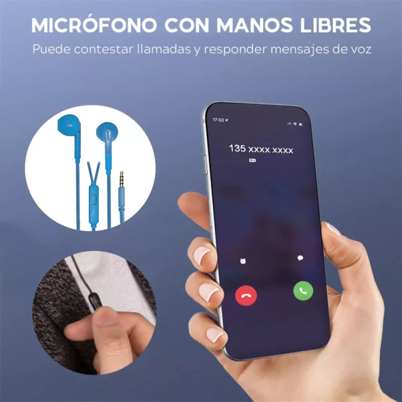 Maíz 3pz Audifonos Alambricos In-ear Manos Libres Pc Jack 3.5mm