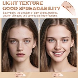 DAGEDA Tattoo Cover up Makeup,Air Cushion Concealer Design with Make up Brush and Mini Face Puff,Natural Cover up Tattoos and Scar,Invisible, Waterproof Body Concealer Makeup(Light)