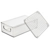 mDesign Plastic Storage Bin Box Container with Lid and Built-in