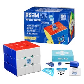 Moyu RS3M V5 2023 Magnetic Dual Adjustment 3x3 Speed Cube, Professional 3x3 Puzzle Cube Stickerless RS3M V5 Magnetic Master Cube (Magnetic Dual Adjustment) Gift for Speed Cuber
