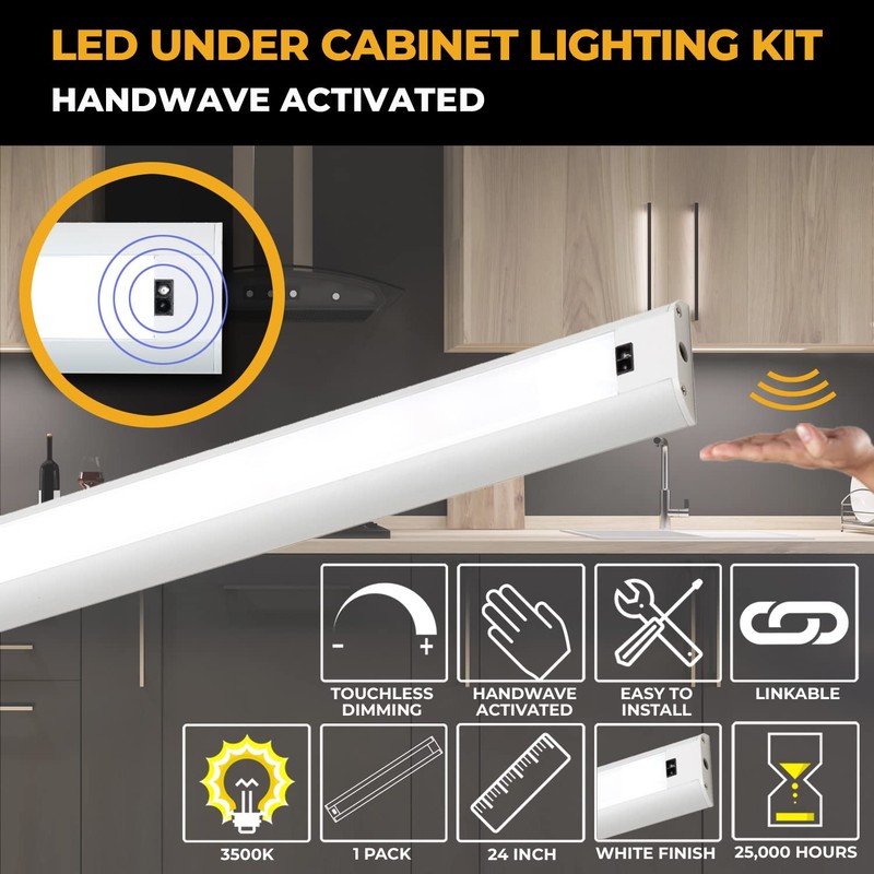 LED Hand Wave Motion Sensor Under Cabinet Lighting Plug In