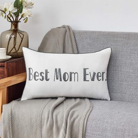 Sunkifover Mom Gifts, Gifts for Mom on Mothers Day, Mom Birthday Gifts from Son and Daughter, Best Mom Ever Gifts for Mothers Day, Lumbar Pillow Cover 12x20 Inch.