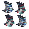 Budget Gifts 12 Pairs - Men's Socks Multicoloured Cotton Rich