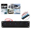 5 Gang Round Rocker Switch Panel, Waterproof On-Off Toggle Switches,
