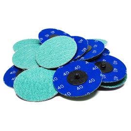 Benchmark Abrasives 3 Inch Sanding Discs Quick Change Green Zirconia, Male R Type Backing - Drill & Die Grinder Sanding Disc for Deburring Polishing Rust Remover for Metal (25 Pack) - 36 Grit
