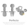 Raganet, Juego de Platos y Cubiertos para Bebé de Silicona,