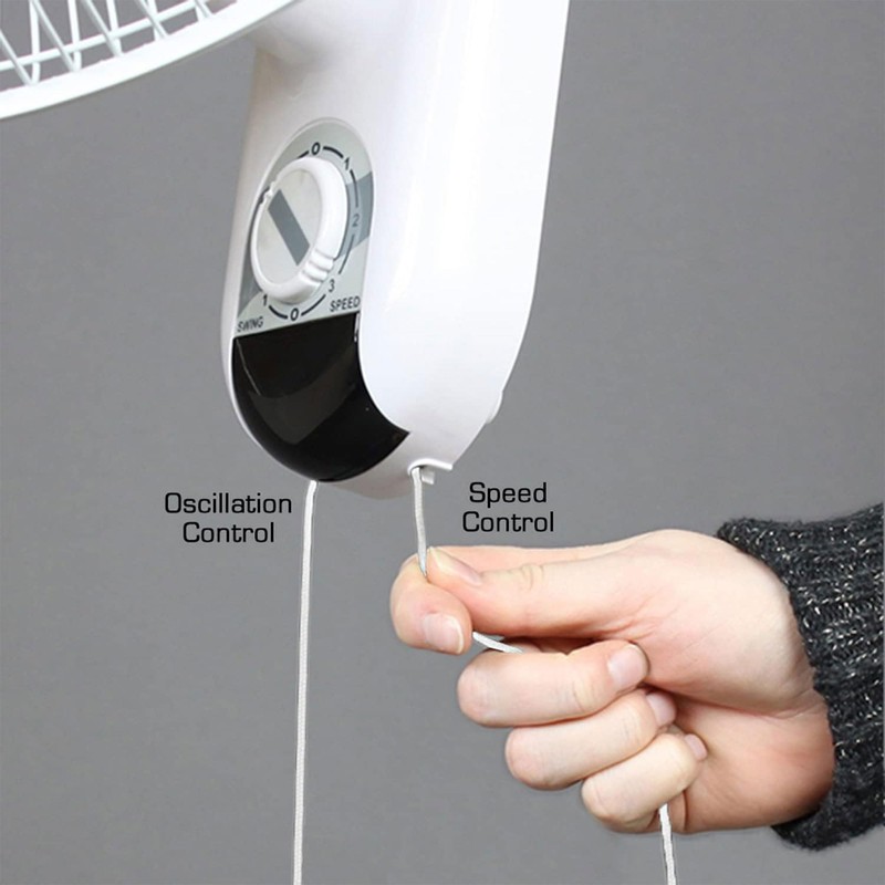 Hurricane Classic Oscillating Wall Mount Fan w/ 3 Quite Speeds,