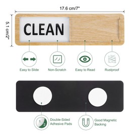 sourcing map Dishwasher Magnet Clean Dirty Sign Rectangle Magnetic Dishwasher Indicator Black/White Bold Word Non-Scratch with Stickers for Dishwasher Kitchen Hotel, Beige