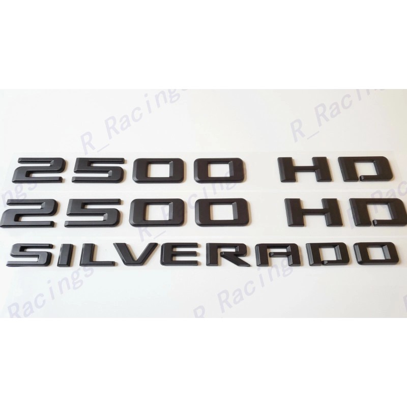 GM Auto Matte Black Doors 2500HD Tailgate Silverado Emblems Fit