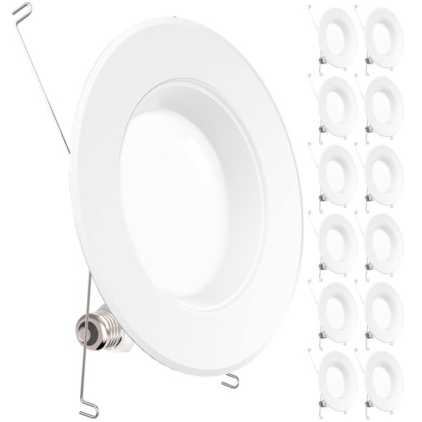 Sunco 12 Pack LED Recessed Lighting 6 Inch, 3000K Warm White, Dimmable Can Lights, Baffle Trim, 13W=120W, 965 LM, Damp Rated, Retrofit Installation - Energy Star