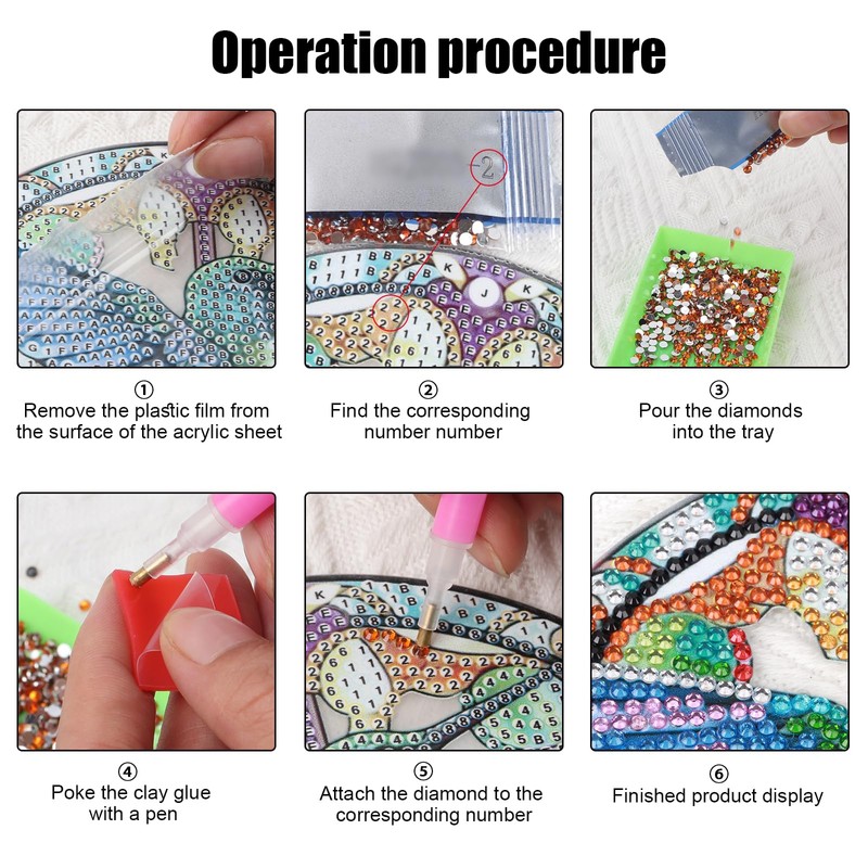 DCIDBEI Diamond Painting Front Door Sign with Chain Welcome Sunflower