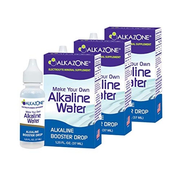 Making Alkazone Alkaline Water | 1 pack makes 20 gallons of alkaline water | Alkaline Booster Drop | 3 Pack 1.25 oz |, 3 Count / 알카존 알칼리수 만들기 | 1팩은 20갤런의 알칼리수를 만듭니다 | 알칼리성 부스터 드롭 | 3팩 1.25온스 |, 3개