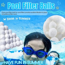 3.1 Lbs Pool Filter Balls for Sand Filter, Upgrade Reusable Polysphere Pool Filtration Balls, Eco-Friendly Swimming Pool Filter Fiber Balls, Pool Filter Media Balls for Sand Pump Above Ground Pools