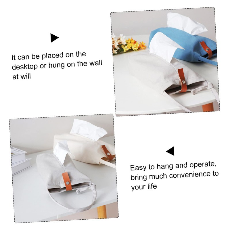 LABRIMP Sturdy Canvas Car Tissue Bag Portable Seat Organizer Wall-Mounted