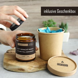 Lustige Duftkerze mit Spruch für Mama | Handgemacht aus Sojawachs | In Geschenkbox | Nachhaltiges Valentinsgeschenk | Geschenkidee Geburtstag Mutter, Beste Mama zum Muttertag |Kaffee