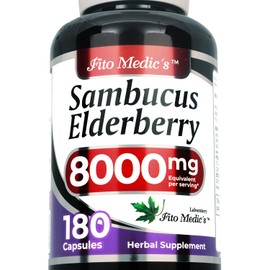 Lab - Elderberry - Sambucus Elderberry 8000 mg, 180 Capsules - Elderberry Capsules - Black Elderberry - Immune Support Supplement- Vitamins for Women and Men, Ultra high Absorption