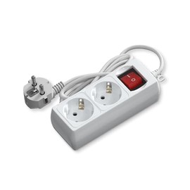 VoltShine German 2-Way Power Strip with Switch 1.5 m 3G 1.5 mm² White Ideal for Safe and Comfortable Connections in the Household Performance and Practicality in One Device