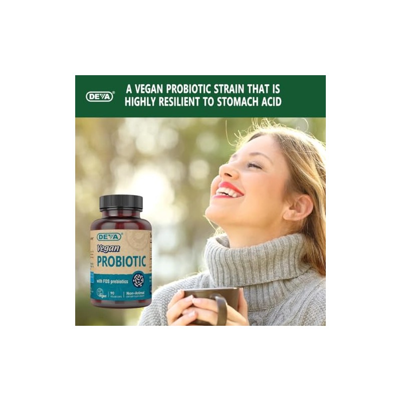 Deva Nutrition Vegan Probiotic Capsules, 90 Count