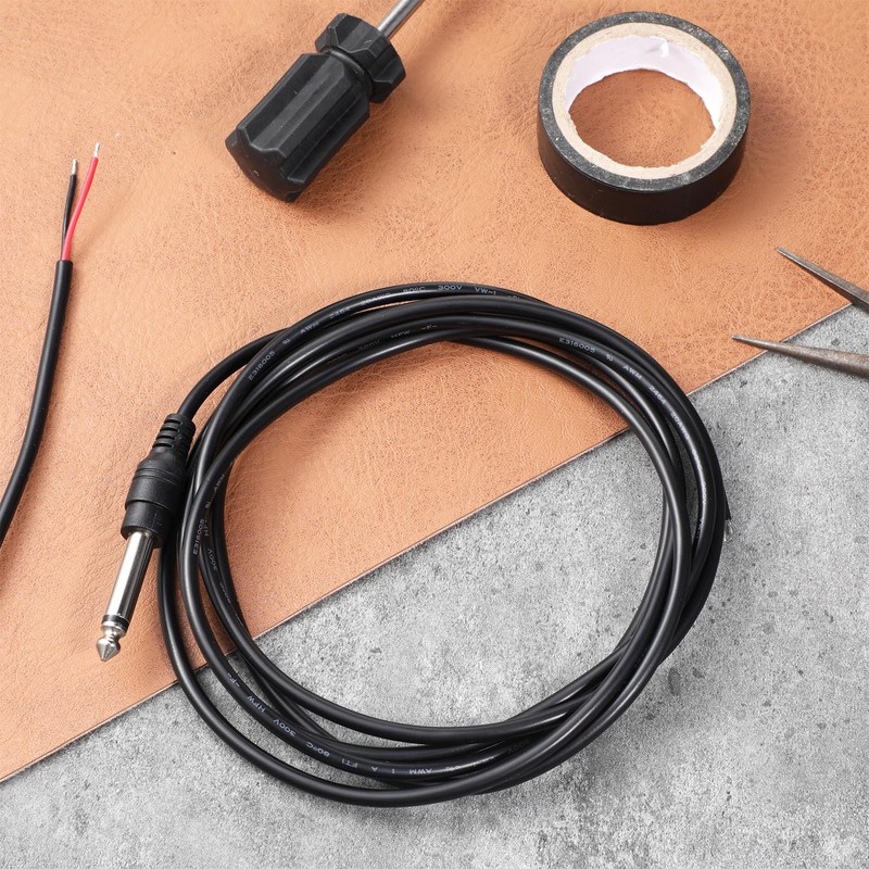 Zelphvt 2 Pack 6.35mm Male Plug to Bare Wire Open