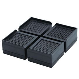 Diveken 1.5 Inch Furniture Risers, Bed Risers Heavy Duty, Square Furniture Risers for Bed Desk Table Couch Sofa Lifts, Support Up to 1300 Lbs (Black Set of 4)…