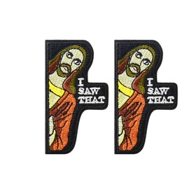 I Saw That Morale Patch - 2Pack Funny Embroidered Emblem Applique with Hook and Loop Backing Meme Military Patch for Tactical Backpacks Jeans Hats Jackets Clothing Bags and Gear Repair
