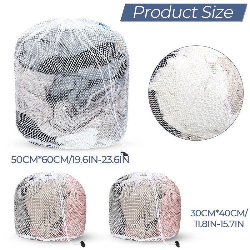 3 Pcs Mesh Laundry Bags for Washing Machine, Mesh Washing