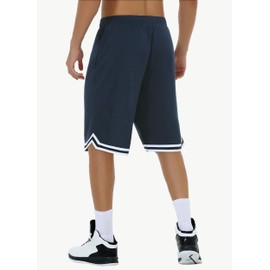 Jim League Hombre de 11" Pantalones Cortos de Baloncesto - Pantalones Cortos Deportivos de Gimnasio de Malla Larga de Entrenamiento Deportivo con Bolsillos con cremallpeso Ligero seco rápido