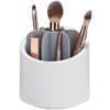 Makeup Brush Organiser, Grey Holder with Dividers, Rotating Cosmetics Storage