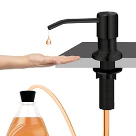 Kitchen Sink Soap Dispenser, Under Sink Soap Dispenser Pump, Good Suction Pwer, 47" Extension Tube Connect to The Soap Contaner Directly, Say Goodbye to Frequent Refills (Black)
