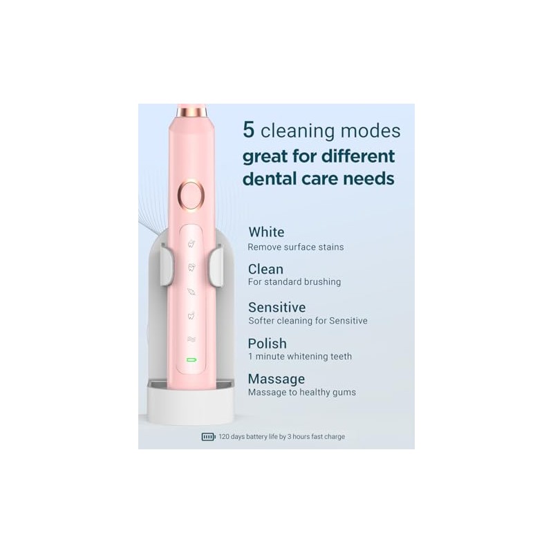 Rtauys Sonic - Cepillos de dientes eléctricos recargables para adultos