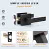 KNOBWELL 6 Pack Door Handles Matte Black Heavy Duty Interior