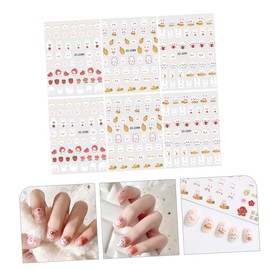 Ipetboom 6sheets Cute Bunny Nail Art Stickers Rabbit Nail Decals for DIY Designs Easy Application for Women and Girls for Easter Manicure Decor