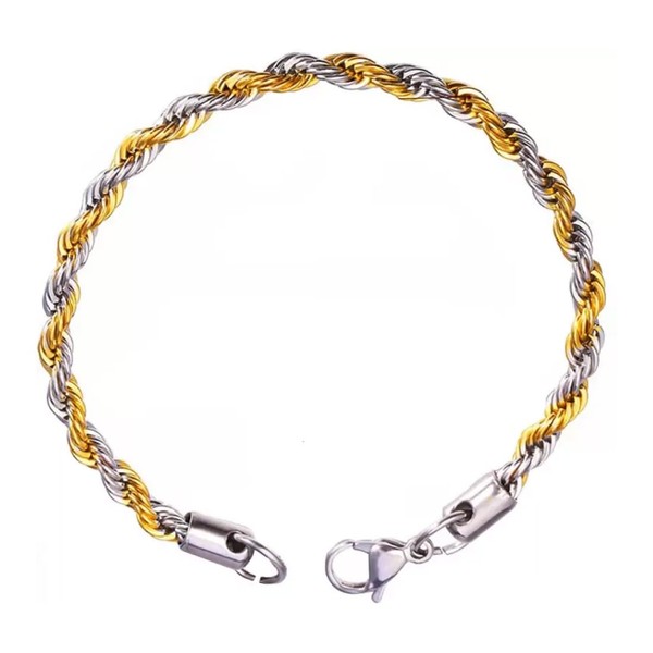 M Men Style Velatine Gift Link Chain Two-Tone Silver, Gold