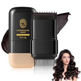 Peine Tinte Pelo, Tinte de Cabello, Peine Coloración Pelo Portátil, Cubrir Canas, Prolonga Intensidad del Color，Retoques Rápidos(Marrón oscuro)