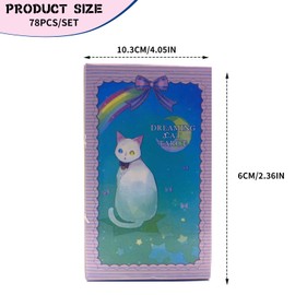 EULAPGOE Rider Waite Tarot Cards with Colourful Box Vintage for Beginners and Professional Players (Cat Tarot Cards)