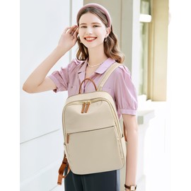 DORRISO Fashion Women Backpacks Travel Daypack for 14 or 16 inch Laptop Lightweight Casual College Bag Large Capacity Schoolbag Vacation Waterproof Ladies Rucksack L Brown