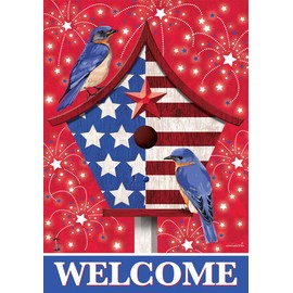 Briarwood Lane Summer House Flag 40x28 For Outdoor American Bluebirds For Summer House Flag