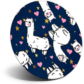 Destination Vinyl ltd Magnet for Refrigerator, Fridge - Cute Llama Love Hearts African Llamas for Office, Cabinet and Whiteboard, Magnetic Stickers, 8348