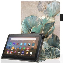 Universal 10 10.1 Inch Android Tablet Case Slim Folding Stand Cover for All 9"-10.5" Touchscreen with Stylus Pen Holder Butterfly 01 - Color: Lotus Leaf